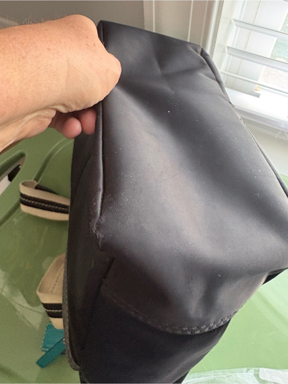 Vintage Coach Hampton Black Nylon Tote Bag M05K-130 - Teal Accents - Picture 7 of 16